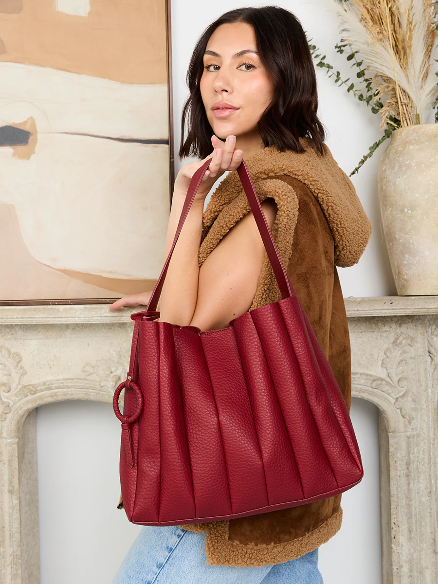 Josie Vegan Pleated Tote - Image 5