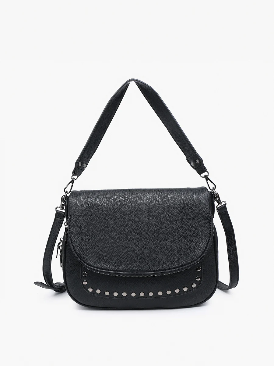 Monet Vegan Grommet Saddle Bag - Image 6