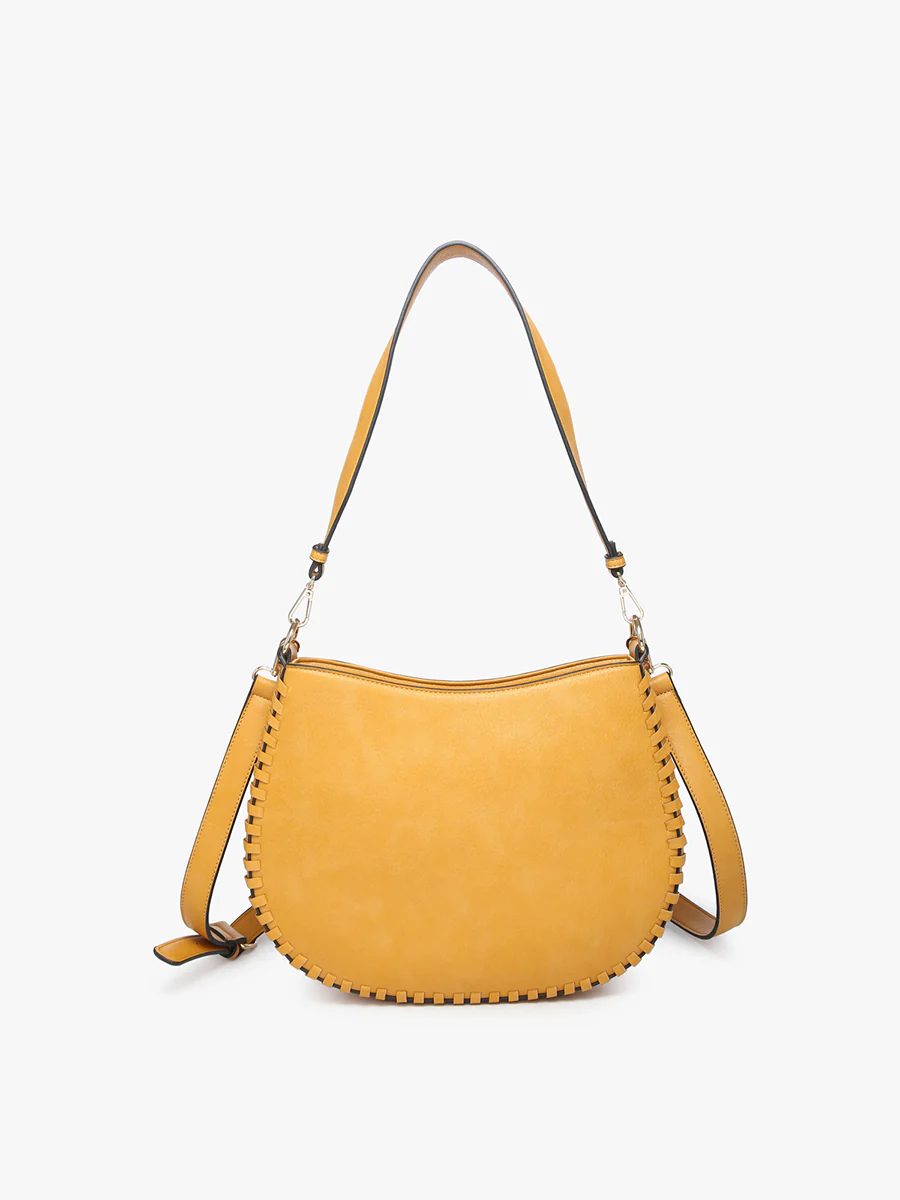 Raquel Vegan Whipstitch Saddle Bag - Image 5